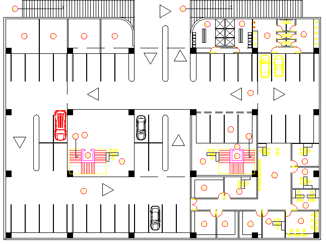 Ground floor layout plan detail of regional bank dwg file