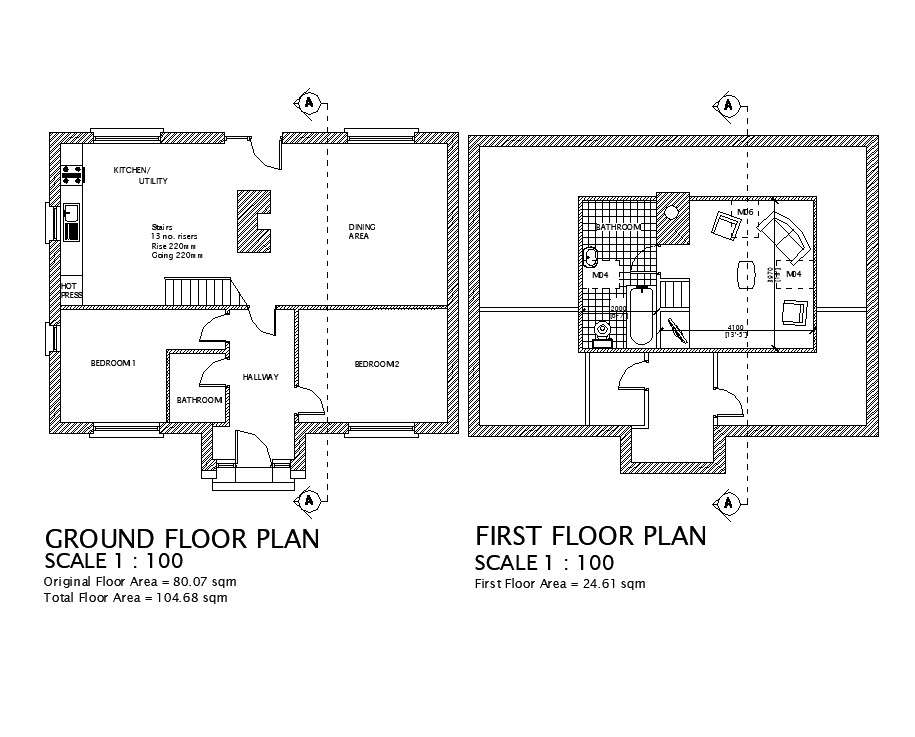 1 Bhk Ground Floor Plan In DWG File
