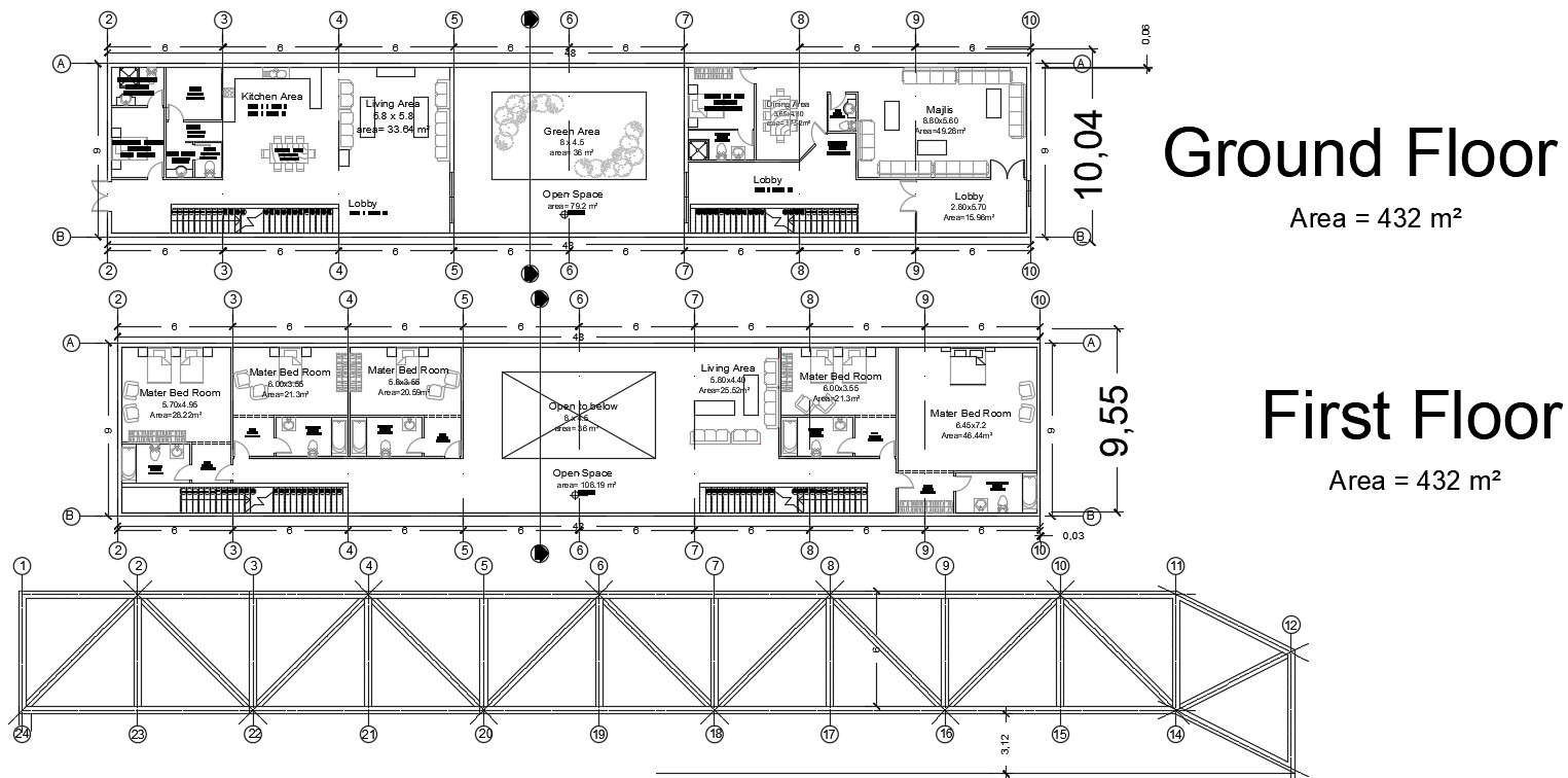Ground floor plan in AutoCAD file 