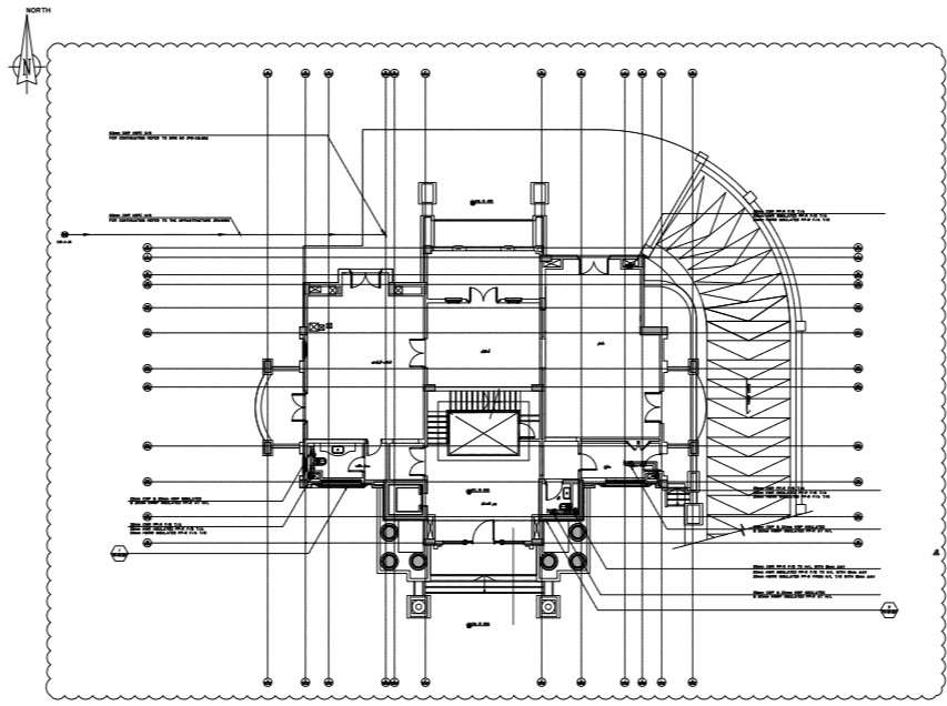 Ground floor plan with water supply system