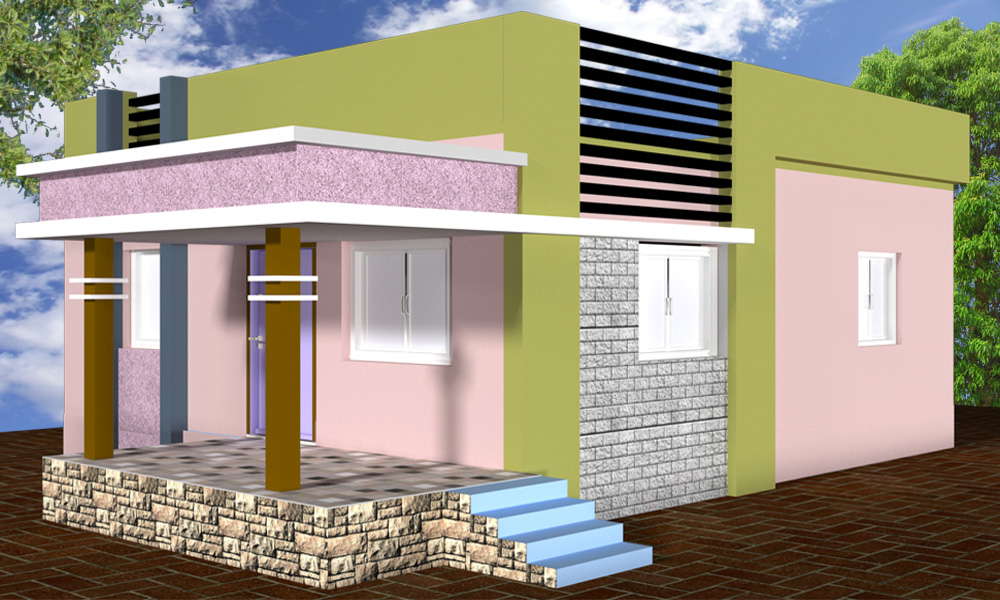 Ground Floor 3D simple home design