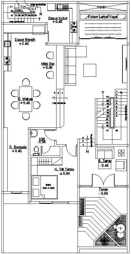 Ground floor layout opt 1 in AutoCAD, dwg file.