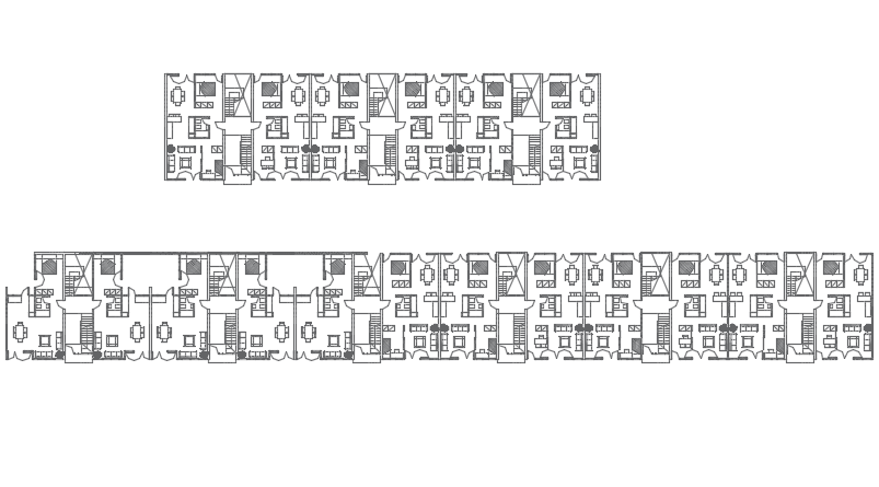 Group of houses in shrep detail dwg file