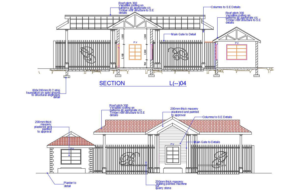 Guard Room With Compound Gate DWG File