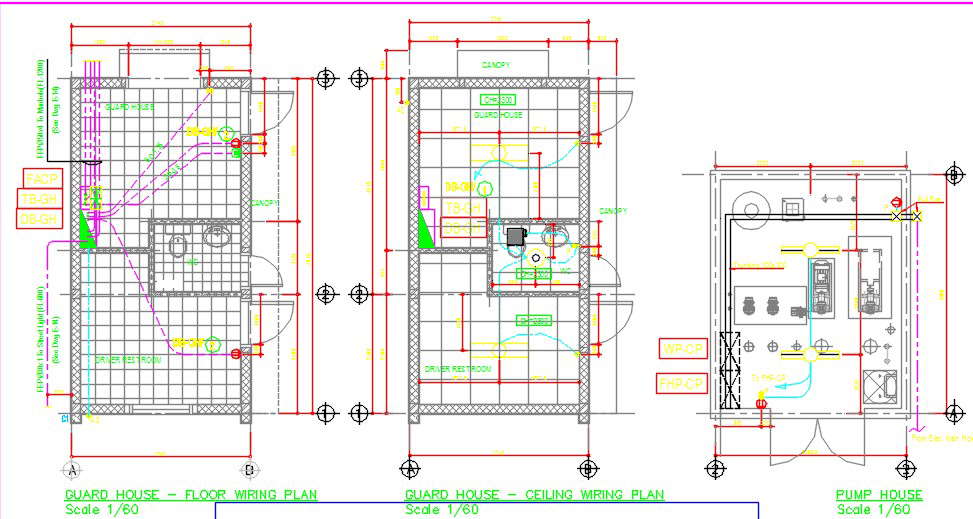 Guard house & pump room wiring plan