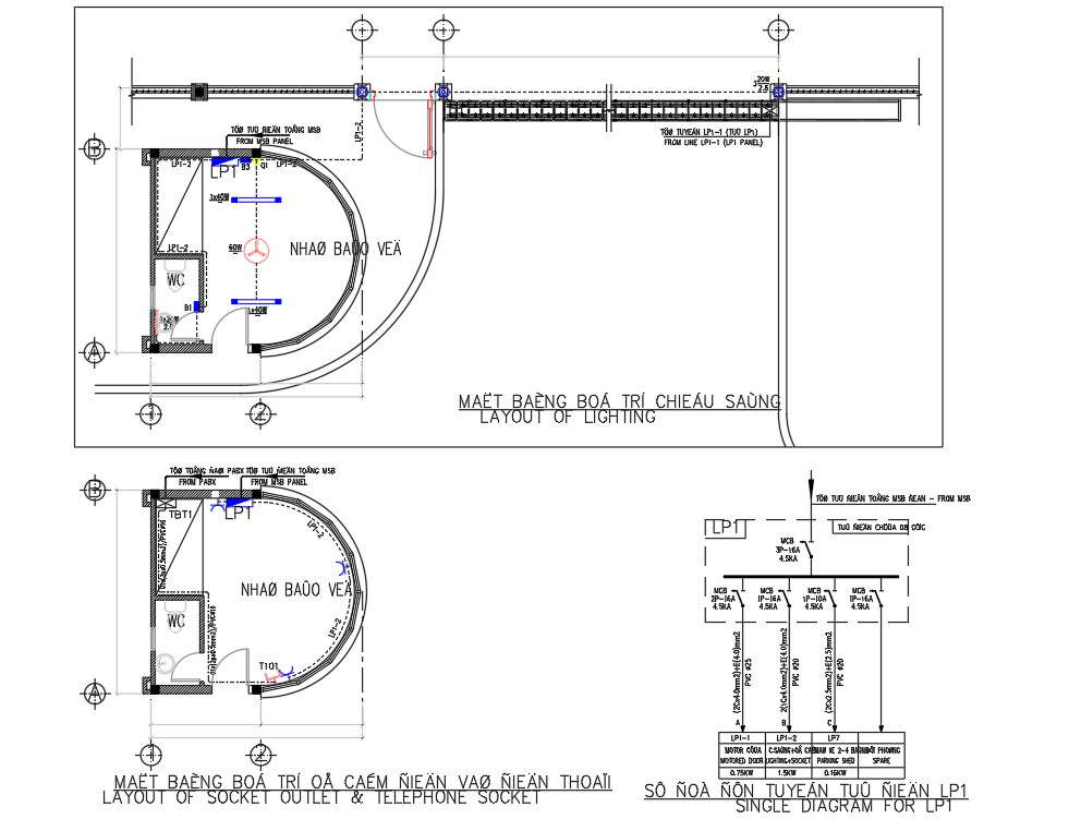Guard house Layout plan for AutoCAD file 