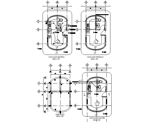 Guard house electric plan and working plan detail dwg file
