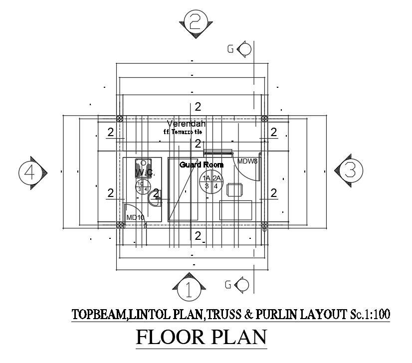 Guard Room Floor Plan AutoCAD Drawing Free Download DWG File 