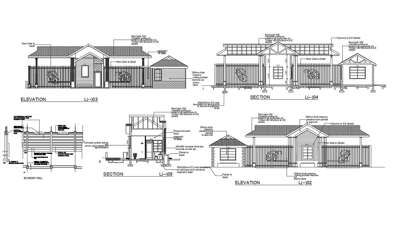 Guardhouse with detail dimension in AutoCAD