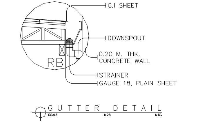 Gutter detail dwg file