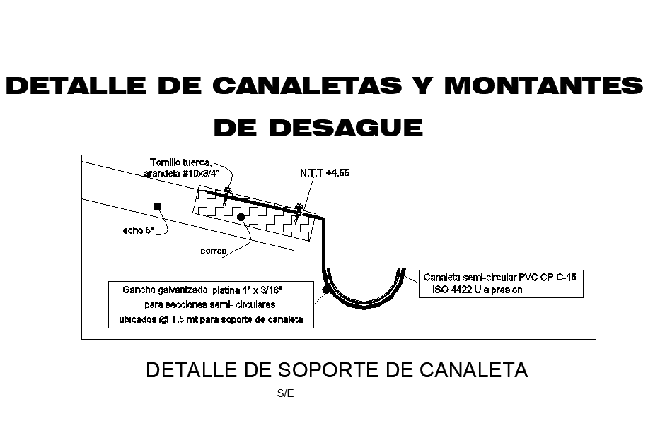 Gutter support detail dwg file