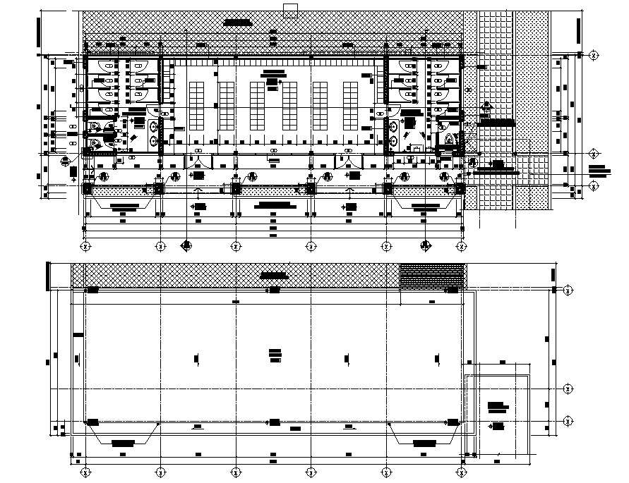 Hall architecture design CAD plan download