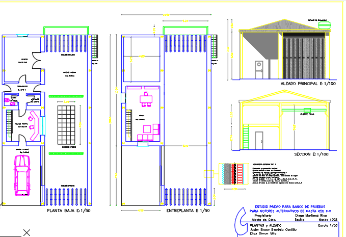 Hangar for bench testing aircraft engines