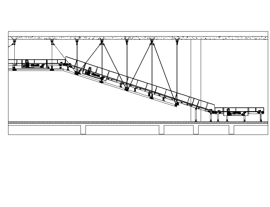 Hanging conveyor belt plan detail dwg file.