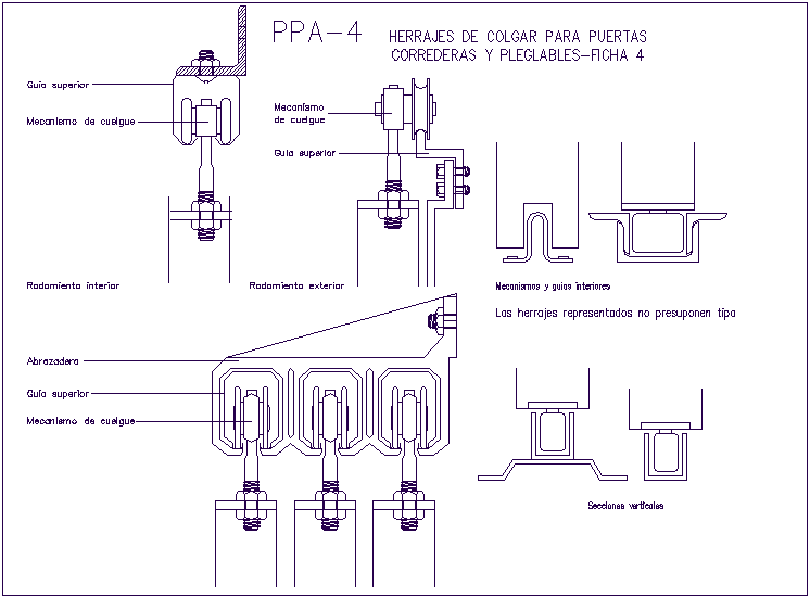 Hanging tool design view for door dwg file
