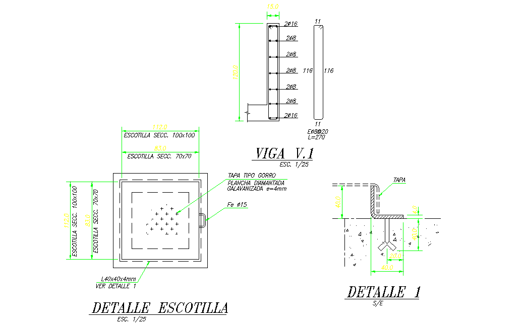 Hatch plan and section autocad file