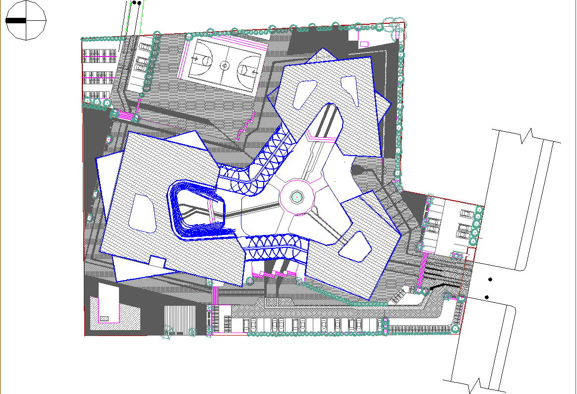 Hatching plan detail dwg file