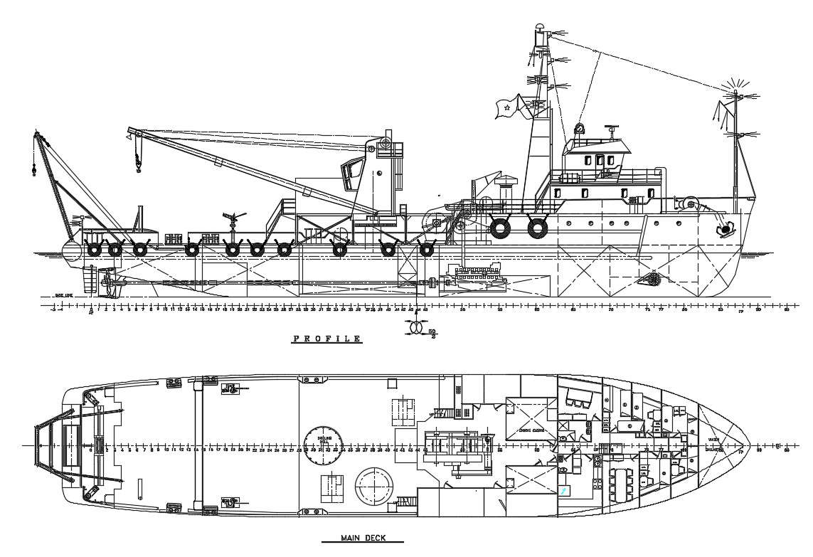 Heavy Lift Ship CAD Drawing