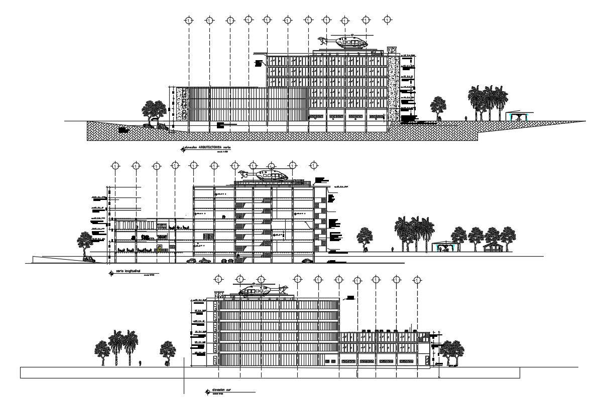 Helicopter Landing Pad On Building DWG File