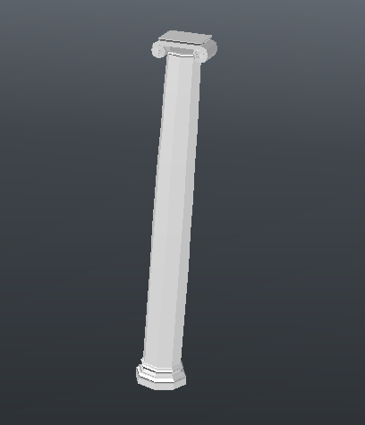 Hexagonal column 3d cad design block dwg file