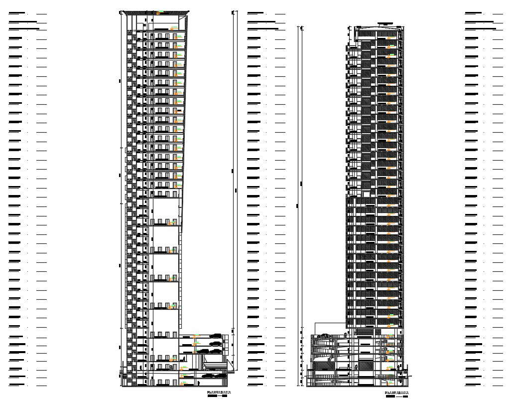 High Rise Apartments CAD Drawing