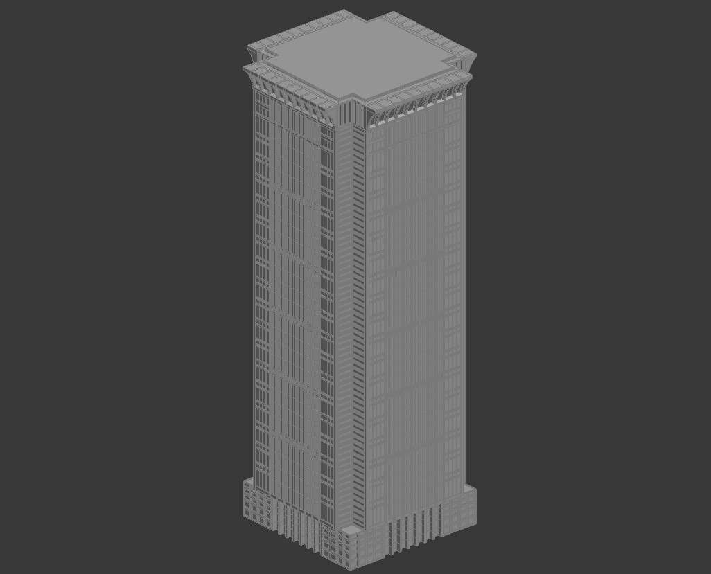High-Rise Commerce Building 3D Structure Model for Layout files