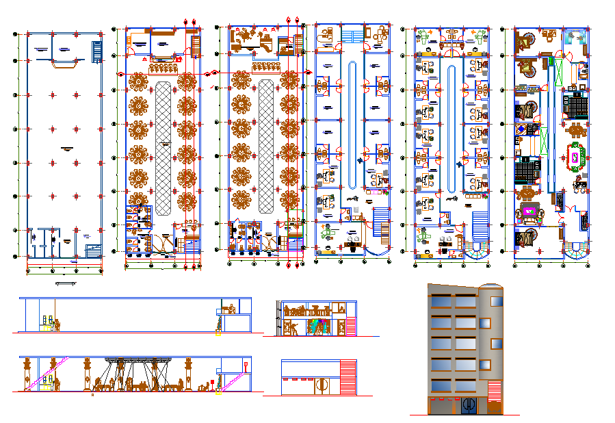 High Rise Commercial Building the Drawing design