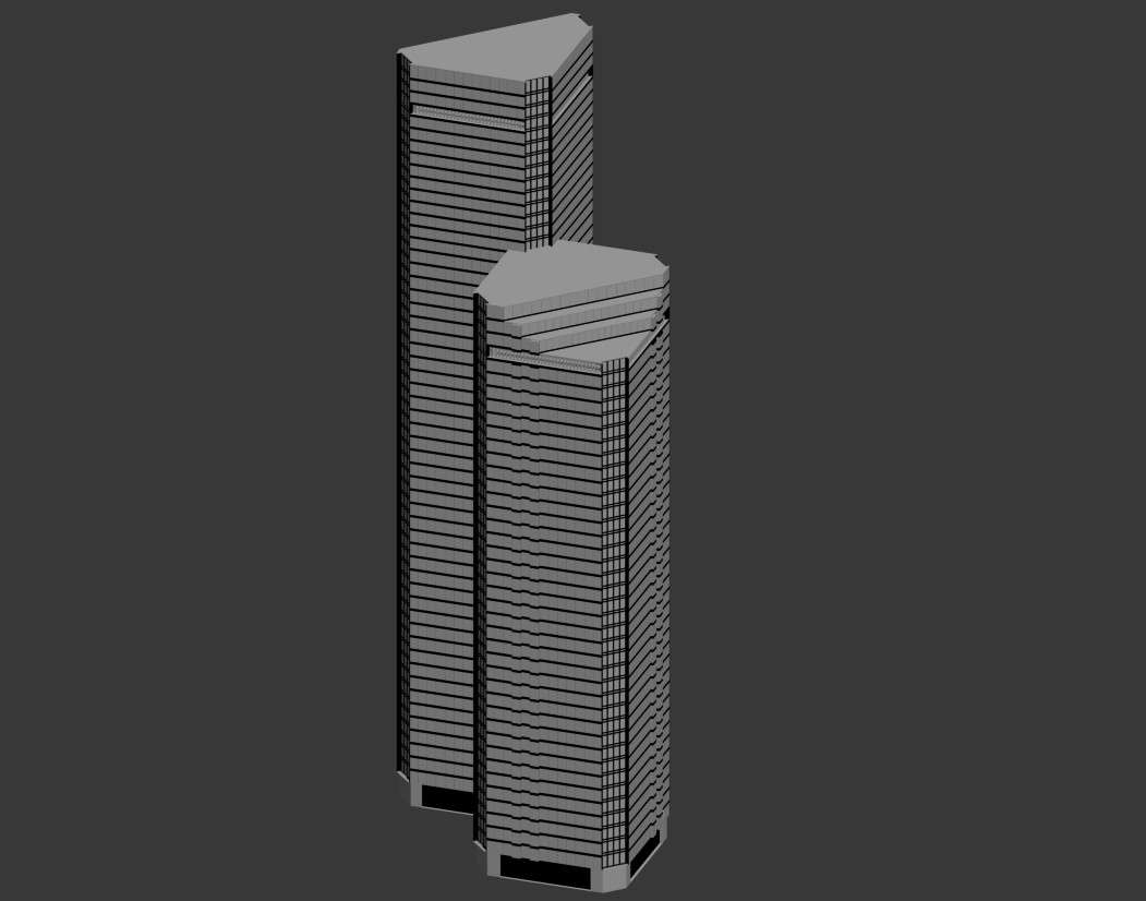 Get Detailed High-Rise Office Building Design in 3D Max Model files