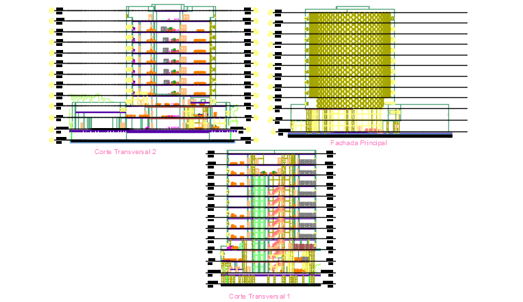High rise building Section detail dwg file