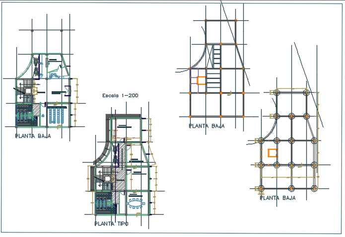 High rise building elevation plan detail dwg file