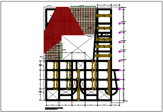 High rise building elevation plan detail dwg file