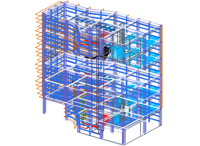High rise building elevation plan detail dwg file