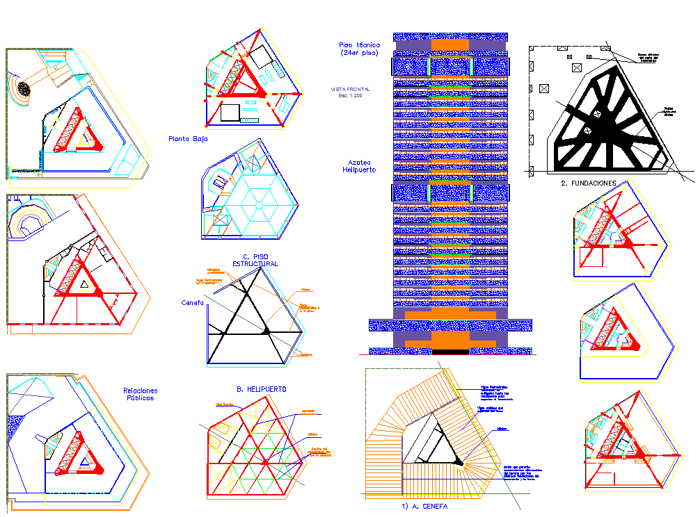High rise building plan detail dwg file
