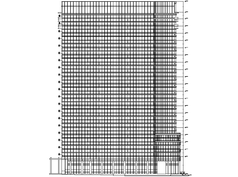High rise building plan detail dwg file