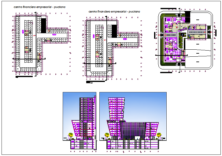 High rise building plan detail view dwg file