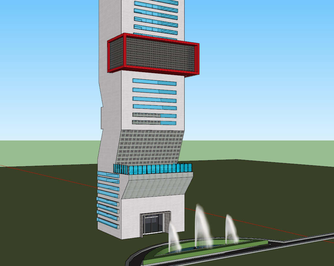 High-rise building view dwg file