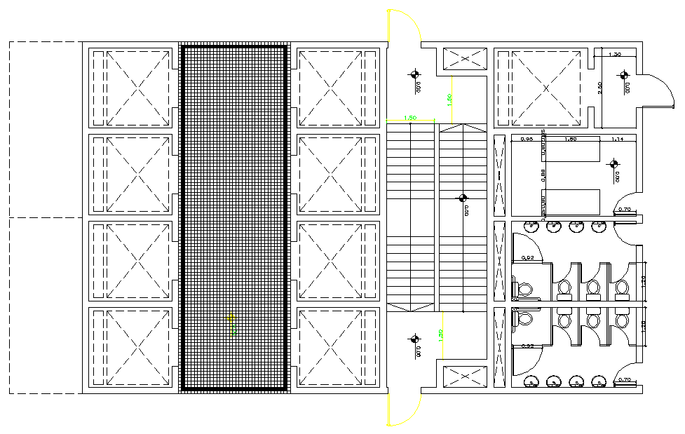 High rise office tower 40 story underground parking plan detail