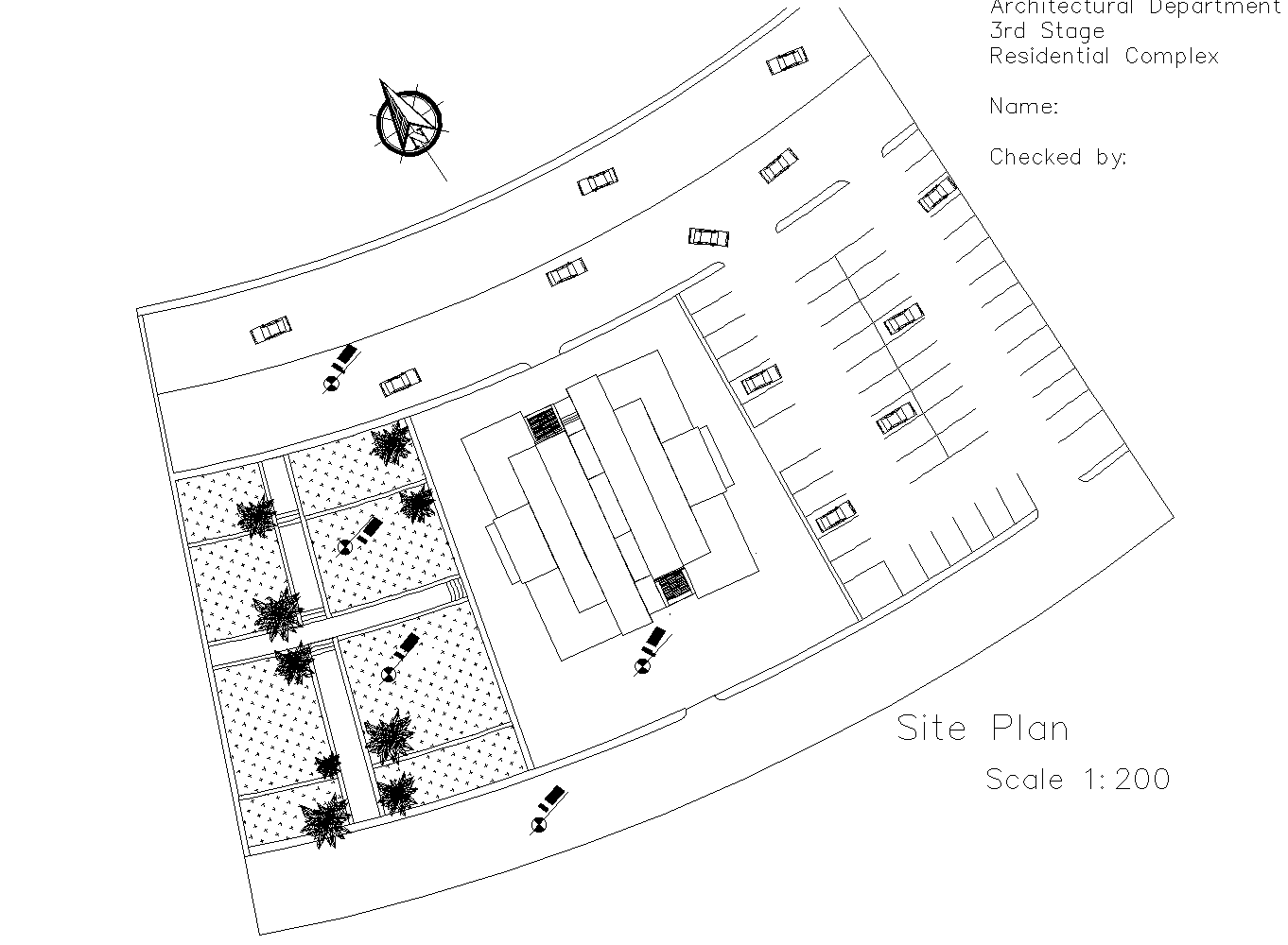 High rise residential building plan detail dwg file.