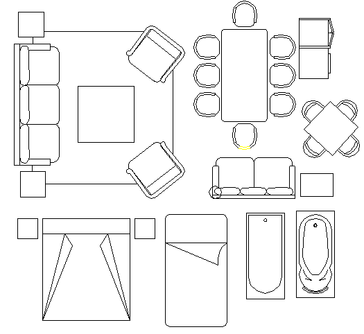 Home utility mix common blocks design dwg file