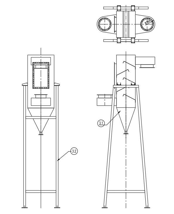 Hopper design in detail AutoCAD 2D drawing, CAD file, dwg file