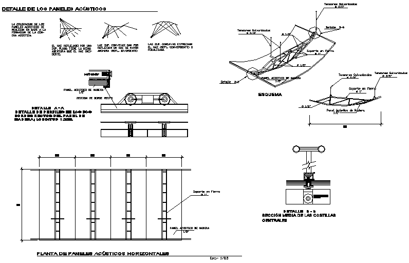 Horizontal penal detail dwg file