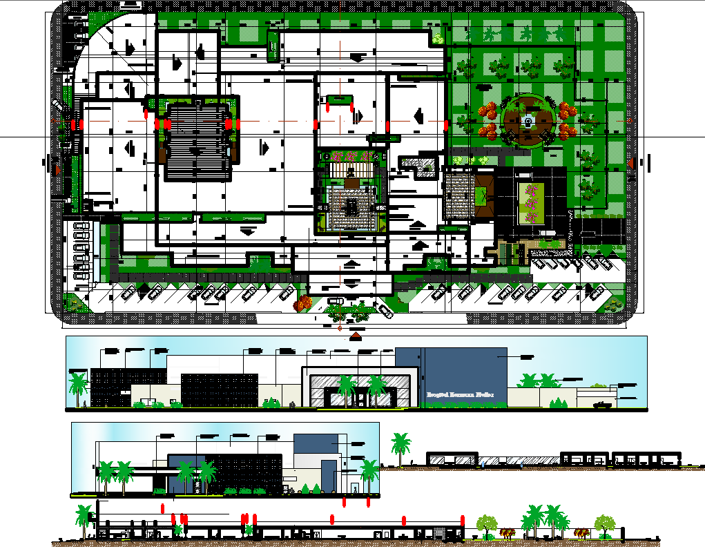 Hospital Layout plan with Detailing