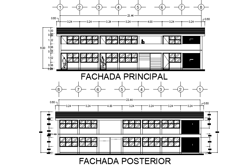 Hospital side elevation detail drawing presented in this AutoCAD file.  Download this 2d AutoCAD drawing file.
