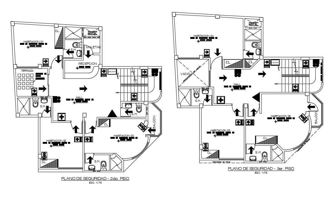 Hostel Floor Plan In DWG File