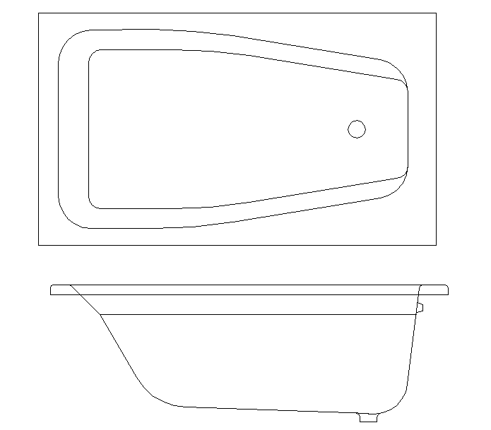 Hot  Bath Tub  Block  2D Design PLan With Elevation