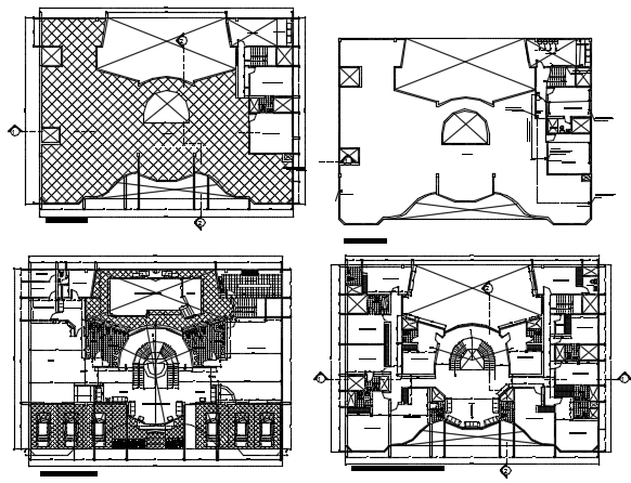 Hotel 2 stars in plan detail dwg file
