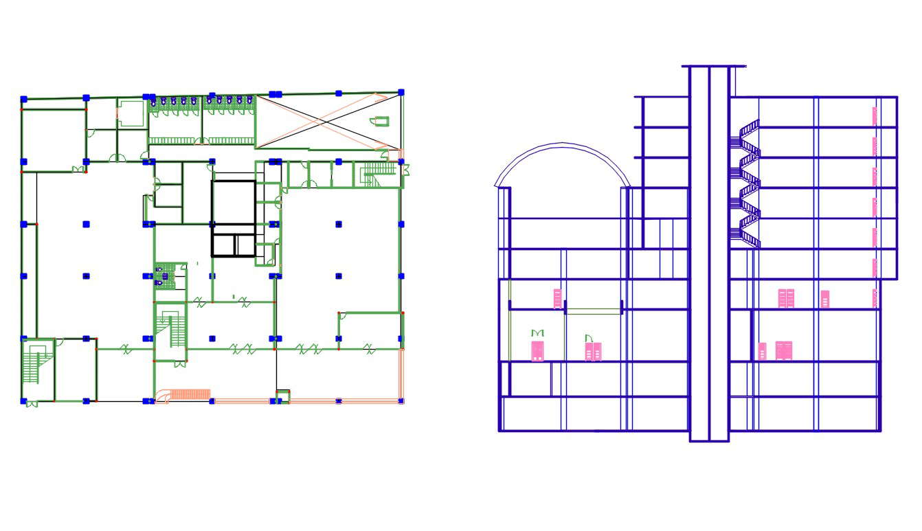Hotel Building Drawing 