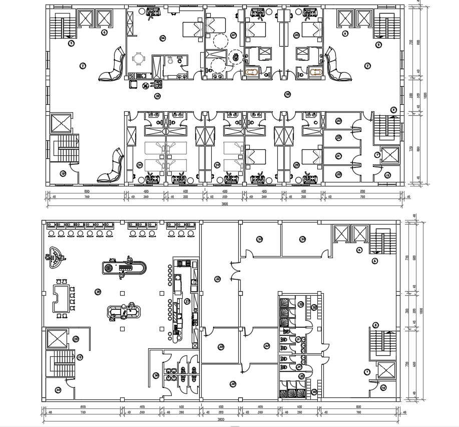 Hotel Building Plan DWG File