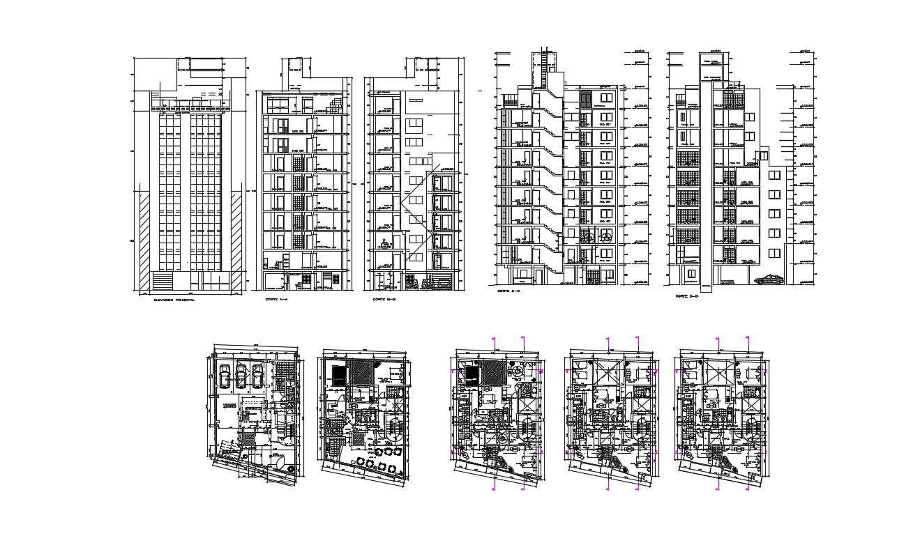 Hotel Building Plan In DWG File