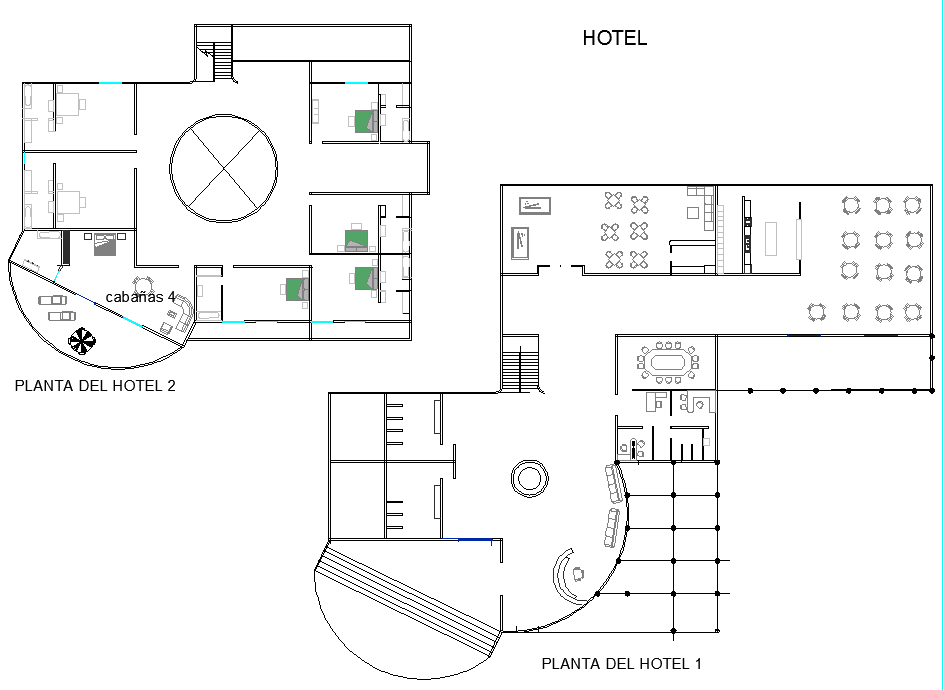 Hotel Layout plan design 